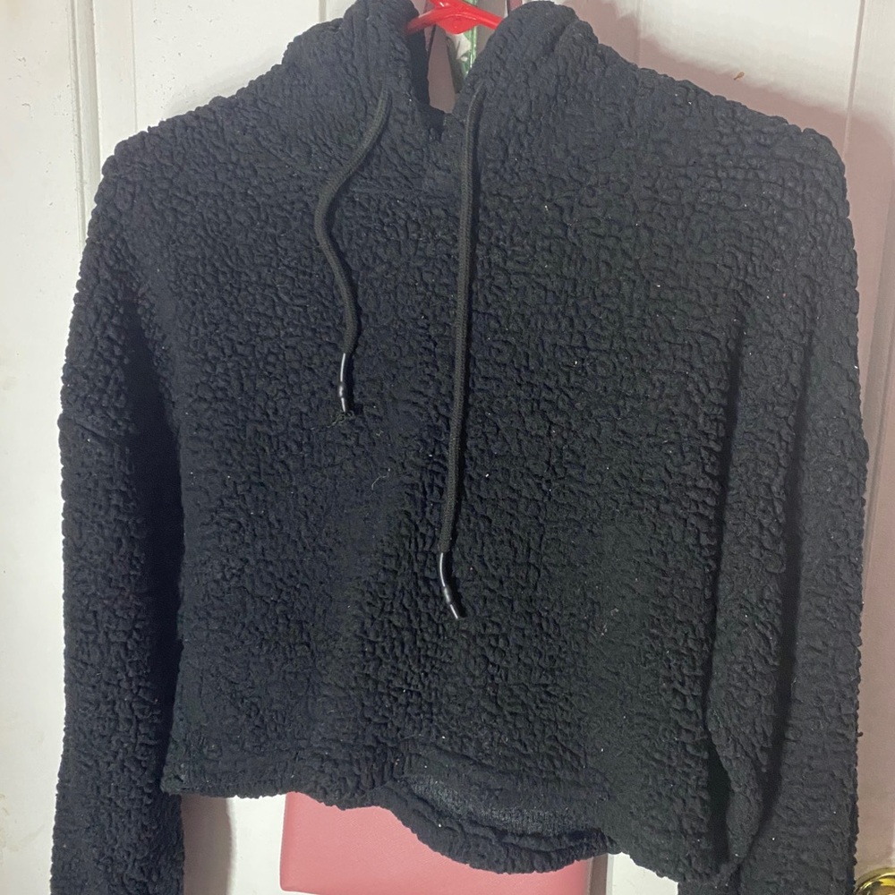 Shein cropped Sherpa hoodie